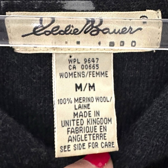 Eddie Bauer women’s merino wool oversized 
Black vintage Sweater size Medium - Picture 3 of 6